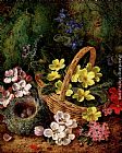 Famous Nest Paintings - Apple Blossom And A Bird's Nest On A Mossy Bank